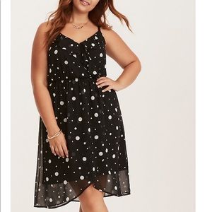 TORRID polka dot cross back skater dress 00